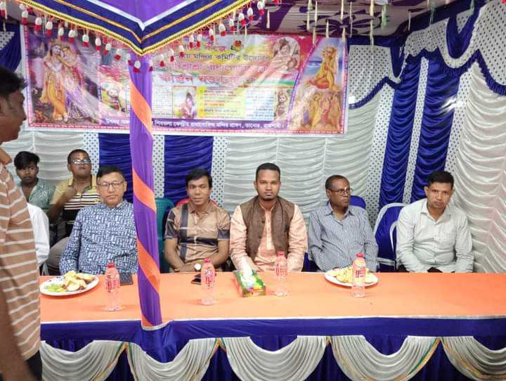 তানোর উপজেলা ভাইস চেয়ারম্যান পদপ্রার্থী তানভীর রেজার লীলা কির্তন পরিদর্শন