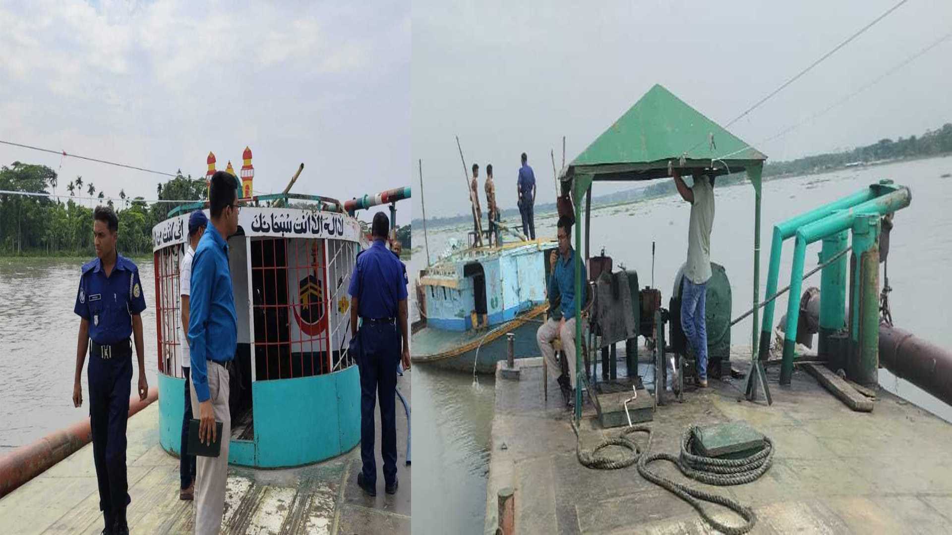 পিরোজপুরে অবৈধভাবে বালু উত্তোলনের দায়ে জরিমানা