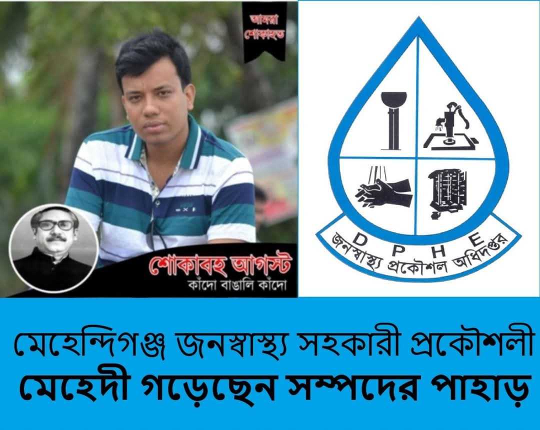 মেহেন্দিগঞ্জ জনস্বাস্থ্য প্রকৌশল অধিদপ্তরের সহকারী প্রকৌশলী মেহেদী গড়েছেন সম্পদের পাহাড়