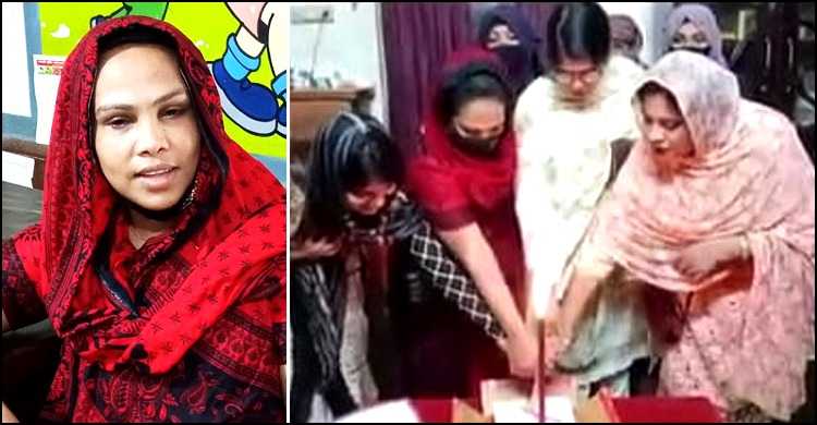 কেক কেটে মহিলা আ’লীগ নেত্রী গ্রেফতার