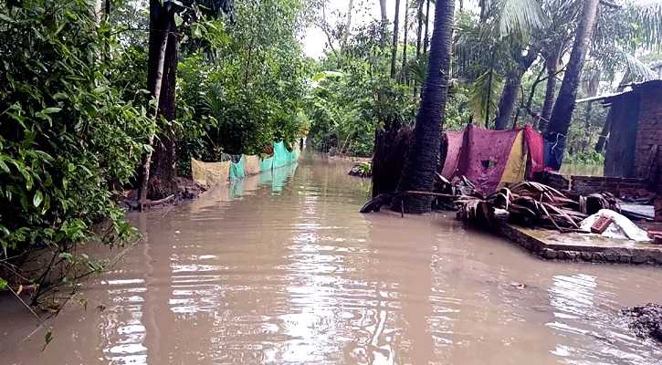 ভোলায় ৬ দিনের টানা বৃষ্টিতে ২০ গ্রাম প্লাবিত