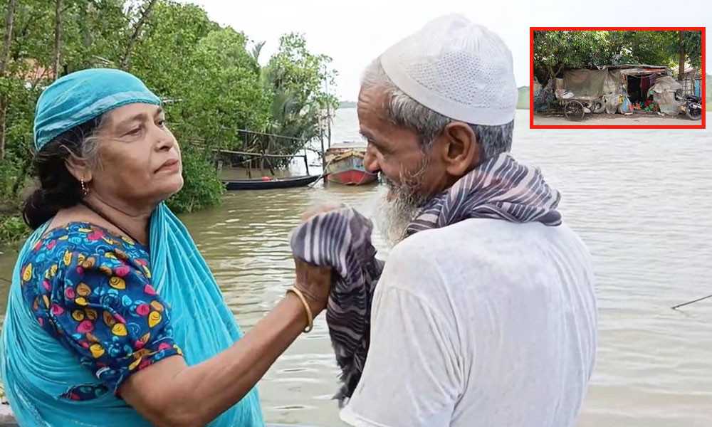দীর্ঘ ১০ বছর ধরে পলিথিনের ঘরে বসবাস করছেন রহিমা-দেলোয়ার দম্পতি